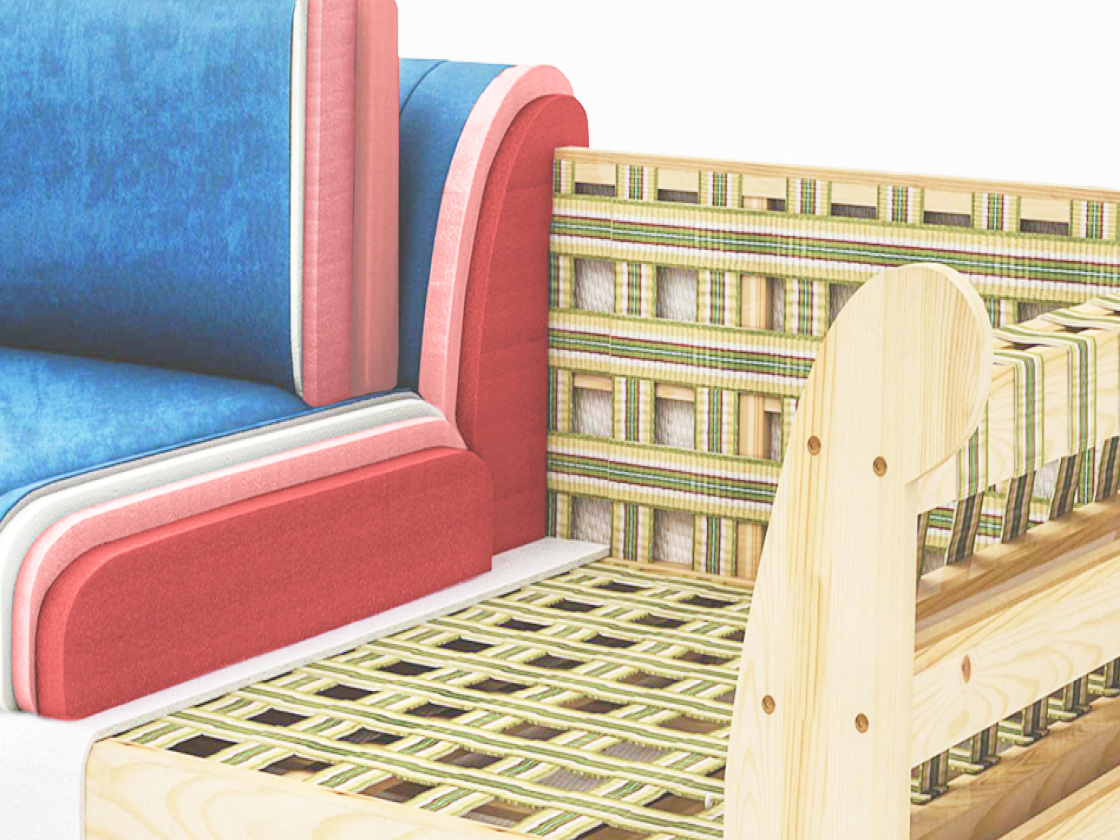 Furniture rests on cushioning